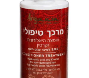 ארגניה מרכך טיפולי לשיער פגום מאוד מועשר בחומצה היאלורונית וקרטין 450 מ״ל
